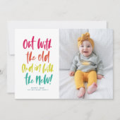 新しいカラフルハッピーニューイヤーの写真カードと一緒に シーズンカード (正面)