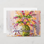 新しいカラフルホームを移動したフローラ新しいルートの移動 ポストカード (正面/裏面)