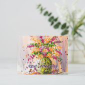 新しいカラフルホームを移動したフローラ新しいルートの移動 ポストカード (スタンド正面)