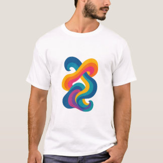新しいカラフル抽象デザイン Tシャツ