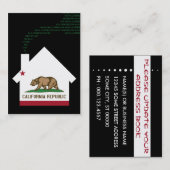 新しいカリフォルニア州の住所 名刺 (正面/裏面)