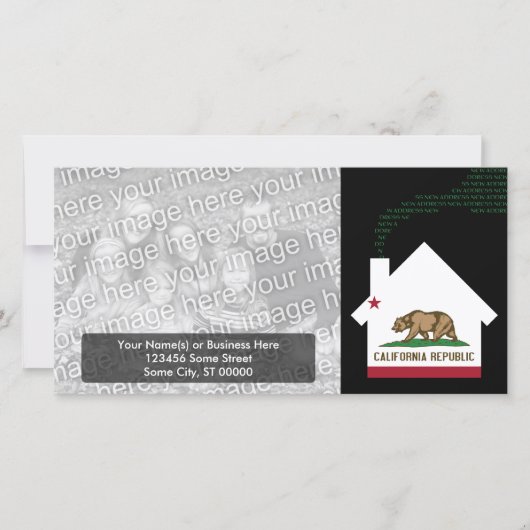 新しいカリフォルニア州の住所 案内状 (正面)
