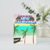 新しいカレドン"冒険への旅行"旅行ポスター。 ポストカード (スタンド正面)