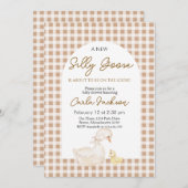 新しいガチョウの赤間抜けちゃんシャワーが可愛い 招待状 (正面/裏面)