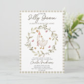 新しいガチョウ間抜けの赤ちゃんシャワーパーティの招待状 招待状