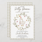 新しいガチョウ間抜けの赤ちゃんシャワーパーティの招待状 招待状