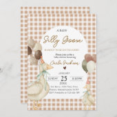 新しいガチョウ間抜けの赤ちゃんシャワー招待状 招待状 (正面/裏面)