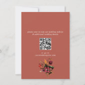 新しいガーデン結婚フラワーのQRコード セーブザデート (裏面)