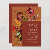 新しいガーデン結婚フラワーのQRコード セーブザデート (正面/裏面)