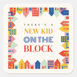 新しいキッズオンザブロックニュートラルハウスベビーシャワー スクエアシール