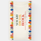 新しいキッズオンザブロックニュートラルホームズベビーシャワー 横断幕 (縦)