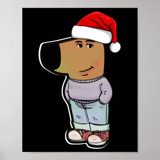 新しいキャラはのんびり屋 Funny Xmas パジャマ ポスター (正面)