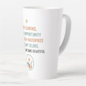 新しいキャンバスの朝日 カフェラテマグ (右アングル)