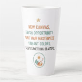 新しいキャンバスの朝日 カフェラテマグ (正面)