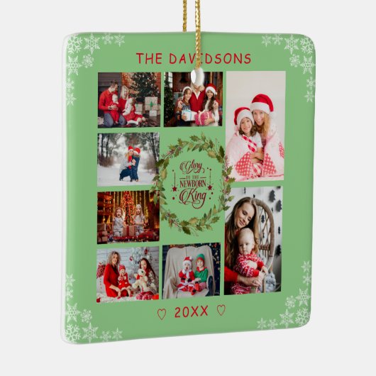 新しいキング写真コラージュに生まれクリスマスの栄光 セラミックオーナメント (右)