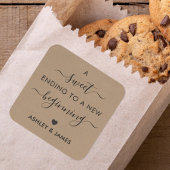 新しいギフトの始めに甘い終わりラベル、クラフト スクエアシール