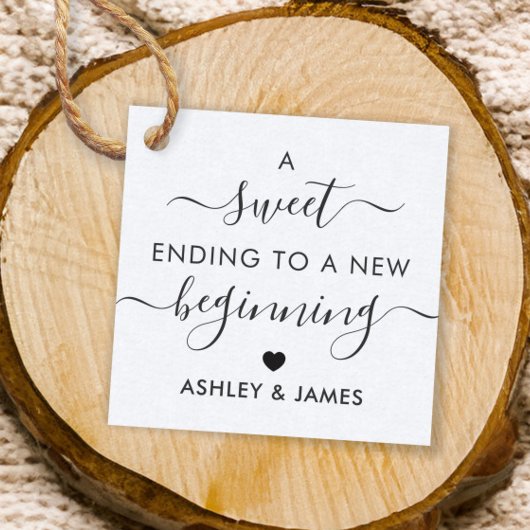 新しいギフトの始めに甘い終わりラベル、クラフト フェイバータグ