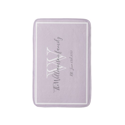 新しいギフト家族エレガントモノグラムスクリプトシック バスマット (正面縦)