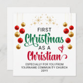 新しいクリスチャン初めてのクリスマスカード (正面/裏面)
