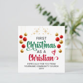 新しいクリスチャン初めてのクリスマスカード (スタンド正面)