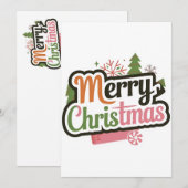 新しいクリスマスカード:フラットホリデーカード シーズンカード (正面/裏面)