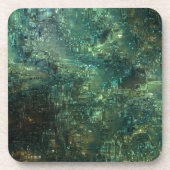 新しいグリーンガラス効果コルクで裏打ちされたエココースター コースター (正面)