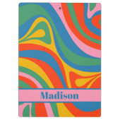 新しいグルーブカラフル抽象芸術パタパーソナライズされたーン クリップボード (裏面)