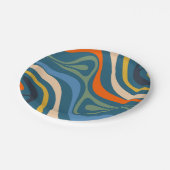 新しいグルーブ数々のカラーレトロ旋回抽象芸術パターン ペーパープレート (アングル)