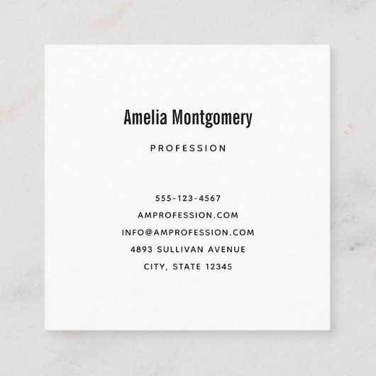 新しいゴシックはっきりした+ドングル名刺テンプレート スクエア名刺 (裏面)