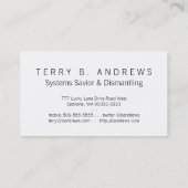 新しいゴシックモニタカード 名刺 (裏面)