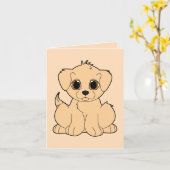 新しいゴールデンリトリバーおめでとう カード (黄色い花)