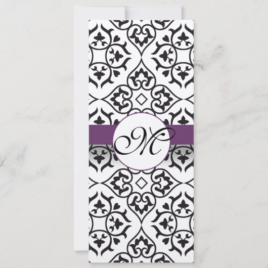 新しいサイズダマスクスワーズ結婚式招待状 招待状 (裏面)