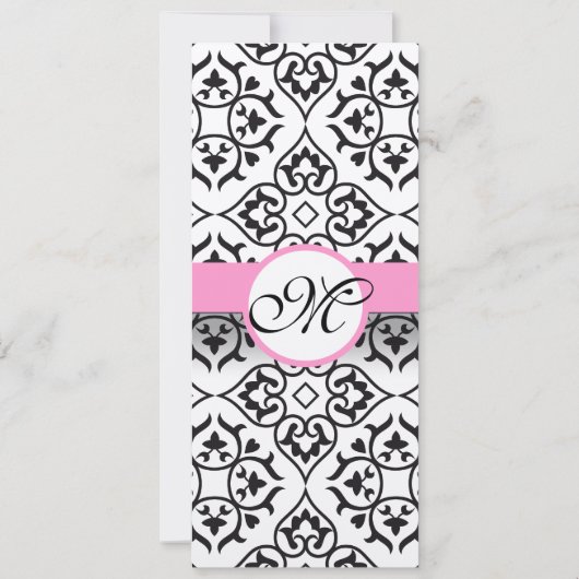 新しいサイズダマスクスワーズ結婚式招待状 招待状 (裏面)