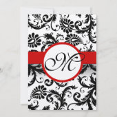 新しいサイズブラックダマスクスワーズ結婚式招待状 招待状 (裏面)