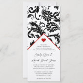新しいサイズブラックダマスクスワーズ結婚式招待状 招待状 (正面)