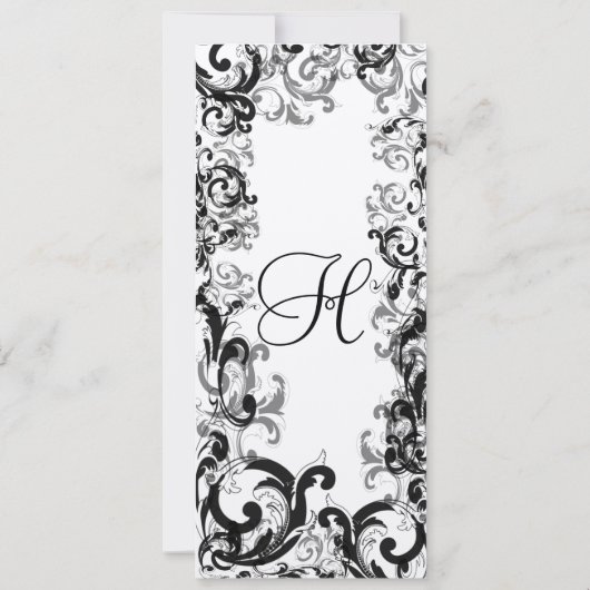 新しいサイズ4.25x9.25旋回ファンシー結婚式招待状 招待状 (裏面)