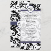 新しいサイズ ダマスク スワール 結婚式招待状 招待状 (正面/裏面)