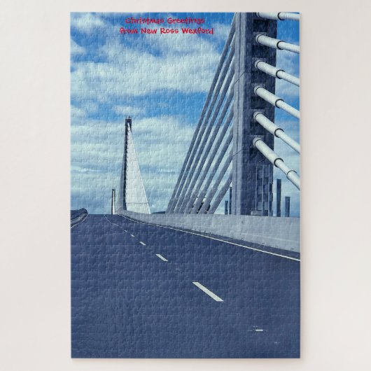 新しいサスペンションブリッジ新しいロスWexfordアイルランド。地衣 ジグソーパズル (縦)