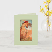 新しいサマーガールノートカード カード (黄色い花)