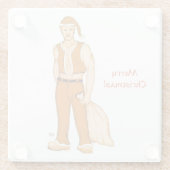 新しいサンタクロース – メリークリスマス！ ガラスコースター (裏面)