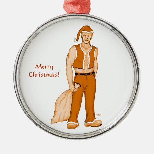 新しいサンタクロース – メリークリスマス！ メタルオーナメント (正面)