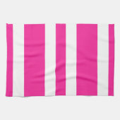新しいショッキングピンク及び白のストライプな台所タオルのギフト キッチンタオル (横)