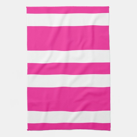 新しいショッキングピンク及び白のストライプな台所タオルのギフト キッチンタオル (縦)