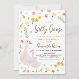 新しいシリ―なガチョウのベビーシャワー 招待状