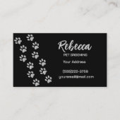 新しいシルバードッグポーズパターンペットグルーミングサービス 名刺 (正面)