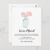 新しいシンプルアドレスを移動したフローラ ポストカード (正面/裏面)