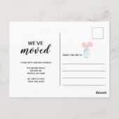 新しいシンプルアドレスを移動したフローラ ポストカード (裏面)