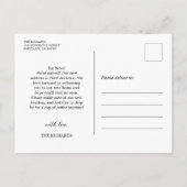 新しいシンプルホーム新しい住所の引越しのお知らせ ポストカード (裏面)