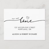 新しいシンプルホーム新しい住所の引越しのお知らせ ポストカード (正面)