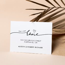 新しいシンプルホーム新しい住所の引越しのお知らせ ポストカード